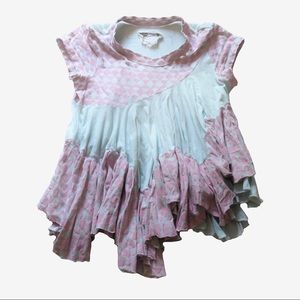 SOLD Nozomi Ishiguro Frosty Pink and Pale Blue Tent T Shirt made in Japan